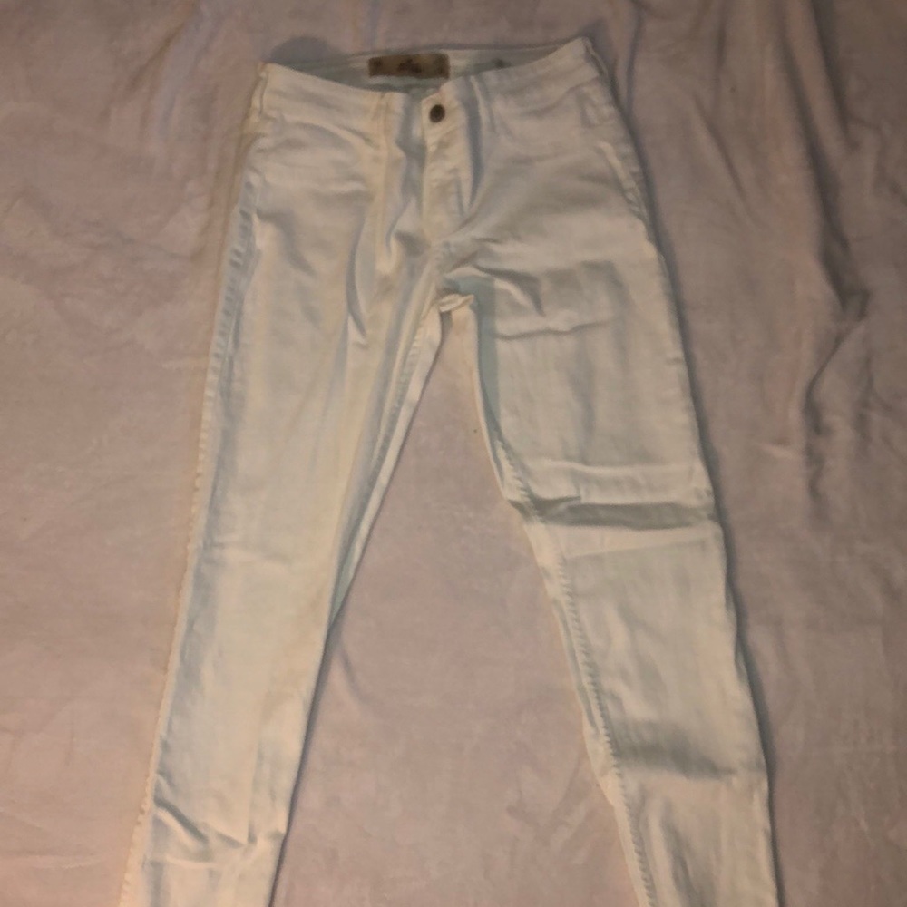 White non-ripped jeans from hollister